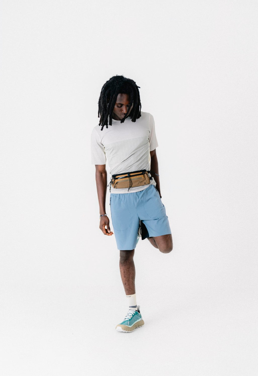 Soar Men's Long Summer Shorts - Blue Grey / Black