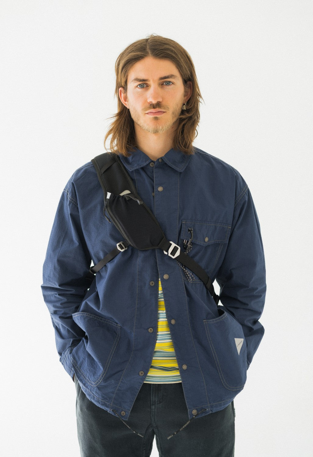 and wander Men's Cordura Cotton Rip Shirt Jacket - Blue