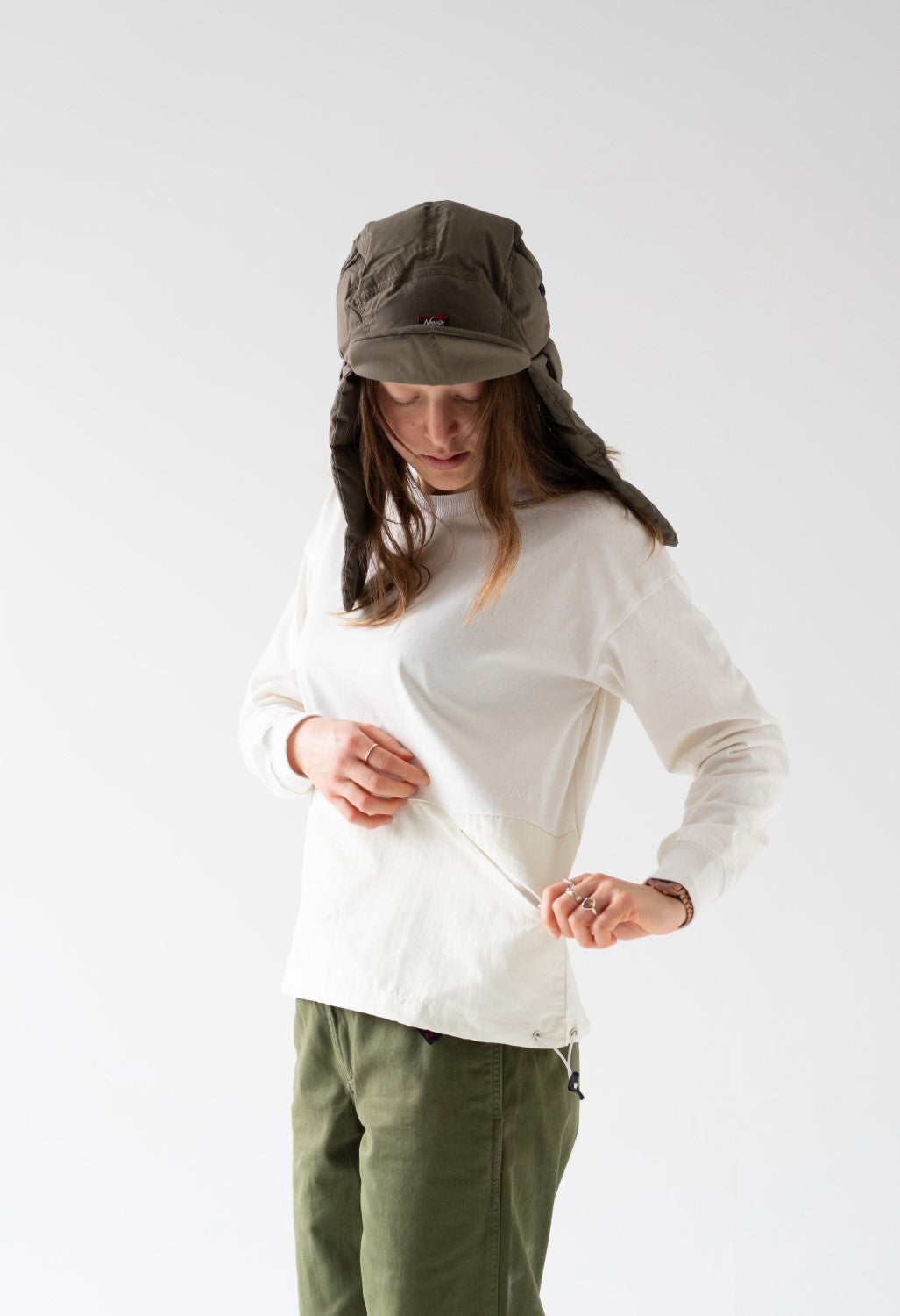 Nanga Women's Eco Hybrid Wide Fit Long Sleeve Tee - White