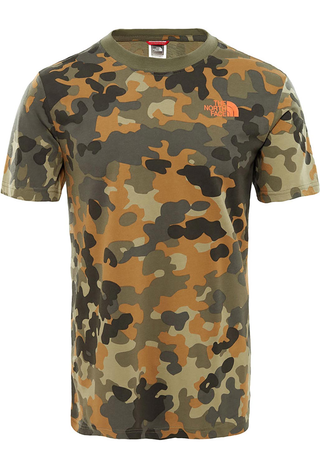 The North Face Red Box Men's T-Shirt Taupe Green Camo