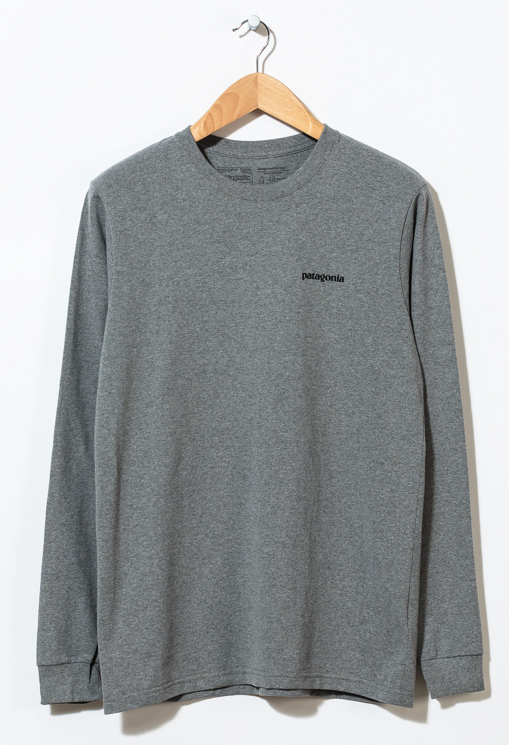 Patagonia P6 Logo Men's Long Sleeve Responsibili-Tee - Gravel Heather