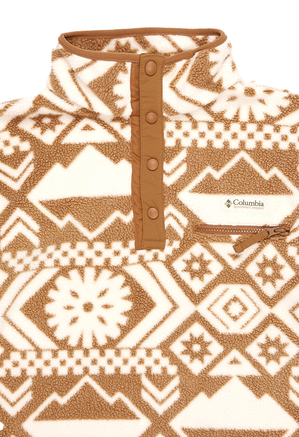 Columbia Women's Helvetia Cropped Half Snap Fleece - Chalk Checkered Peaks